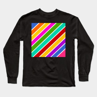 Retro stripes colorful candy pattern Long Sleeve T-Shirt